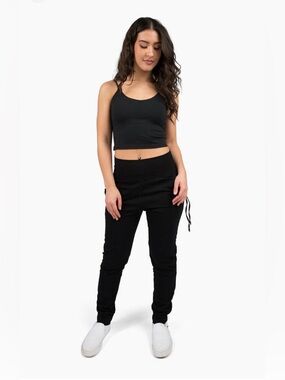 Buddha Pants Big Sur Black High-Waist Drawstring Jogger Pants